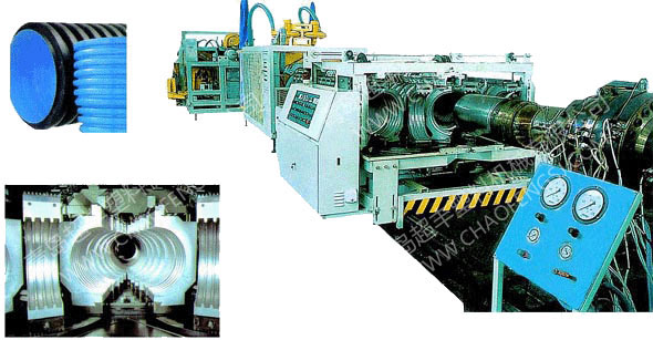 Plastic double wall corrugated pipe production line